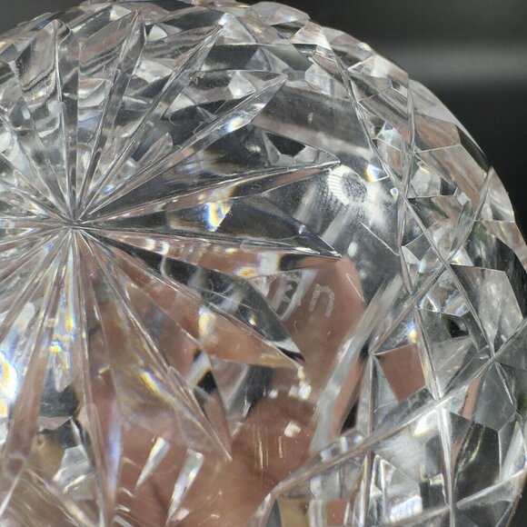 Vintage Clear Glass Crystal Orb Ashtray Sphere Bowl Dish Mid Century Marked VTG - Picture 5 of 14